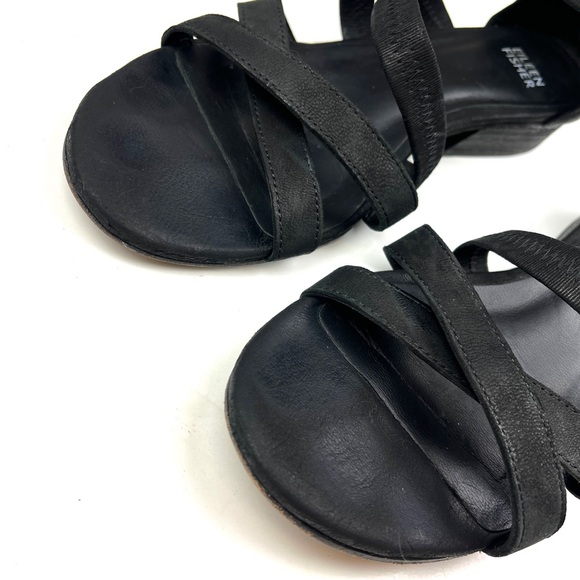 Eileen Fisher Eva Black Leather Strappy Sandals size 8.5 - Picture 4 of 8